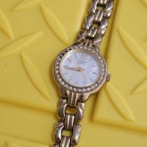 Gold Women's Watch with White Dial